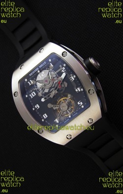 Richard Mille RM001 Evolution Tourbillon Swiss Replica Watch with Brushed Steel Case