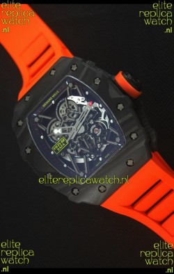 Richard Mille RM035-2 Rafael Nadal Forged Carbon Case with Red Rubber Strap