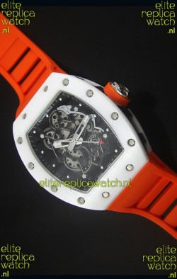 Richard Mille RM055 White Ceramic Case Watch in Black Inner Bezel