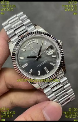 Rolex Day Date Presidential Stainless Steel Grey Pearl Dial Watch 40MM - 1:1 Mirror Quality
