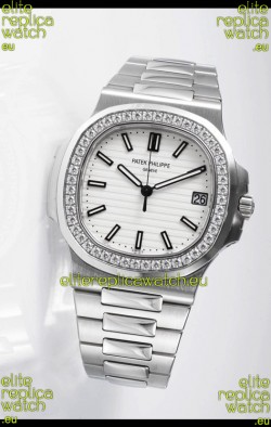 Patek Philippe Nautilus 5711 Swiss Replica Watch - 1:1 Mirror Quality with Diamonds Bezel