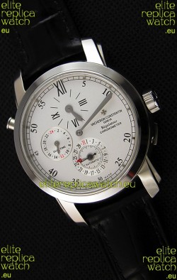 Vacheron Constantin Malte Dual Time Regulator Steel Swiss Replica Watch 