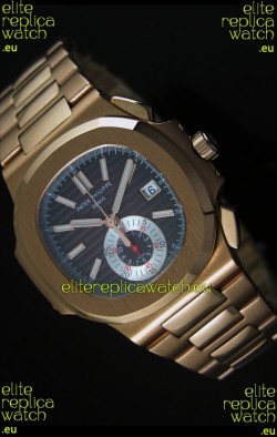 Patek Philippe Nautilus 5980 Chronograph Swiss Pink Gold Watch - 1:1 Mirror Replica