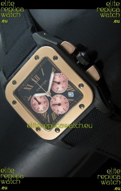 Cartier Santos Japanese Replica Watch in Black Dial