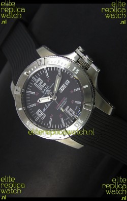 Ball Hydrocarbon Spacemaster Automatic Day Date Rubber Strap in Black Dial - Original Citizen Movement 