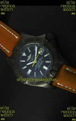 Breitling Seawolf PVD Coated Swiss Watch in Brown Strap
