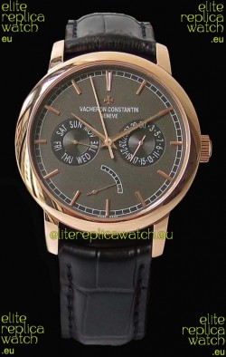 Vacheron Constantin Traditionnelle Day Date Pink Gold Swiss Replica Watch 