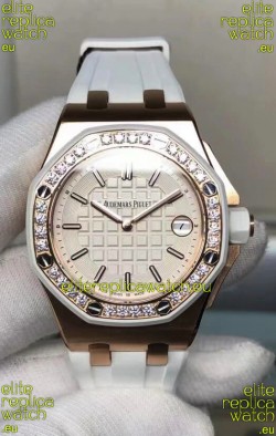 Audemars Piguet Royal Oak Offshore 37MM Swiss Quartz 1:1 Mirror Replica Watch in Rose Gold Casing