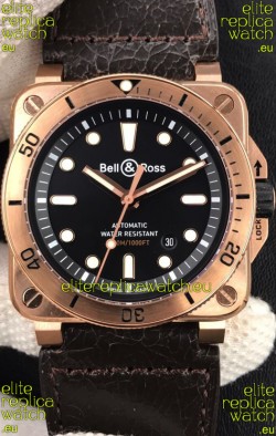 Bell & Ross BR03-92 Diver Rose Gold Black Dial Swiss Replica Watch 1:1 Mirror Replica