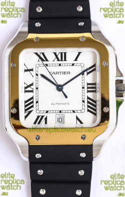 Santos De Cartier Two Tone Yellow Gold 1:1 Mirror Swiss Replica Watch 40MM