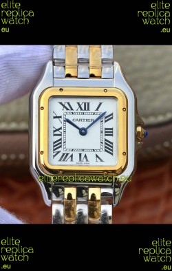 Cartier PANTHERE Edition 1:1 Mirror Swiss Watch 2 Tone Yellow Gold White Dial 