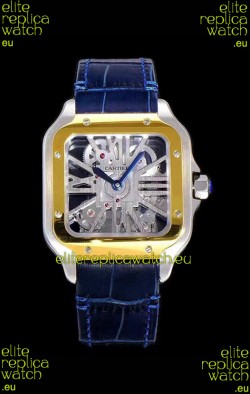 Cartier Santos DUMONT Skeleton Watch in Two Tone Bezel Swiss Replica Watch