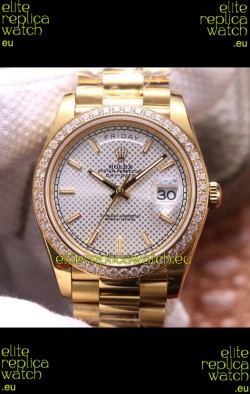 Rolex Day Date Presidential 904L Steel Yellow Gold 40MM - White Steel Dial 1:1 Mirror Quality Watch