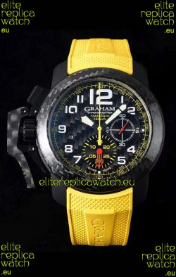 Graham Chronofighter Superlight Carbon Yellow 1:1 Mirror Swiss Replica Watch 