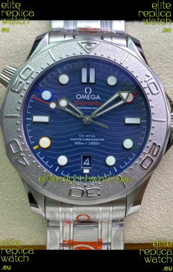 Omega Seamaster 300M Co-Axial Master Chronometer Blue Dial Titanium Bezel - 1:1 Mirror Replica