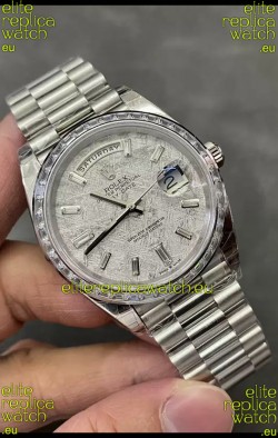 Rolex Day Date Presidential Stainless Steel Meteorite Dial Watch 40MM - 1:1 Mirror Quality