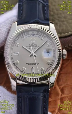 Rolex Day Date 904L Steel Casing Watch in Grey Dial 36MM - 1:1 Mirror Quality 