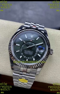 Rolex Sky-Dweller REF# 336934 Green Dial Watch in 904L Steel Case 1:1 Mirror Replica