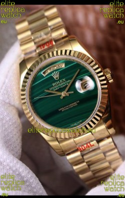 Rolex Day Date 18238 Presidential 18K Yellow Gold Watch 36MM - Malachite Dial 1:1 Mirror Quality Watch 