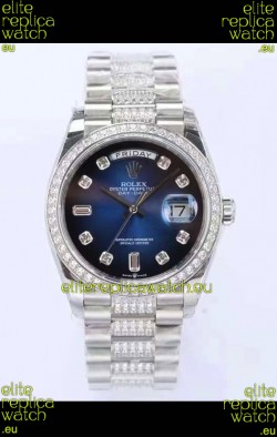 Rolex Day Date Presidential 904L Steel 36MM - Blue Dial 1:1 Mirror Quality Watch