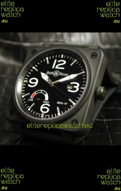Bell and Ross BR013 97 Power Reserve Swiss Replica Watch in Black dial
