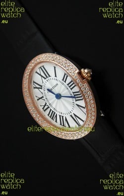 Cartier Baignoire Ladies Swiss Replica Watch in Rose Gold