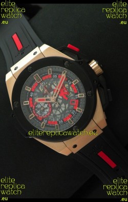 Hublot King Power Limited Edition Swiss Replica Rose Gold Watch 