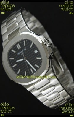 Patek Phillipe Nautilis Swiss Replica Watch in Black Textured Dial